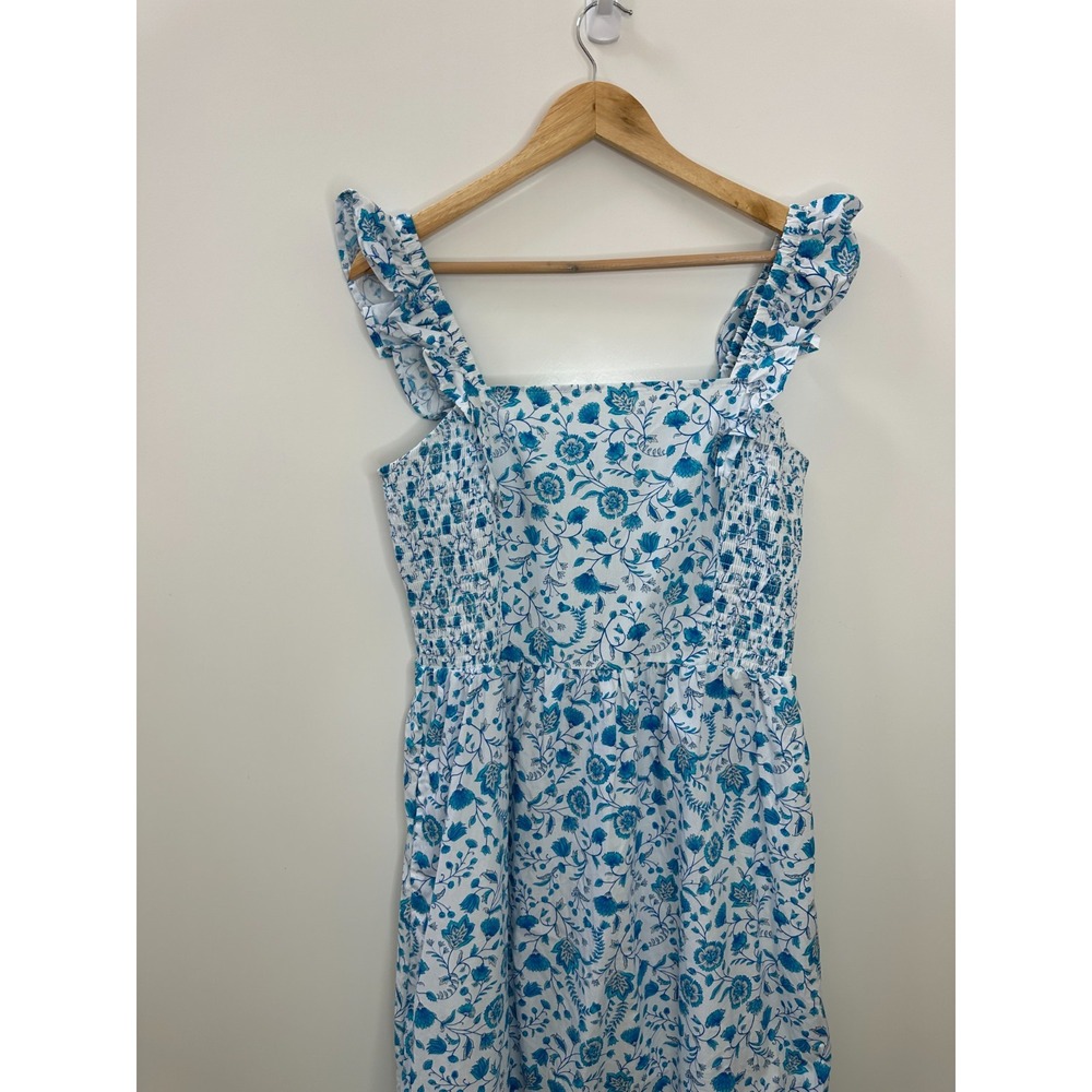 Draper James Paisley Flutter Strap Smocked Midi Dress Large Wedding Coquette - Picture 16 of 16